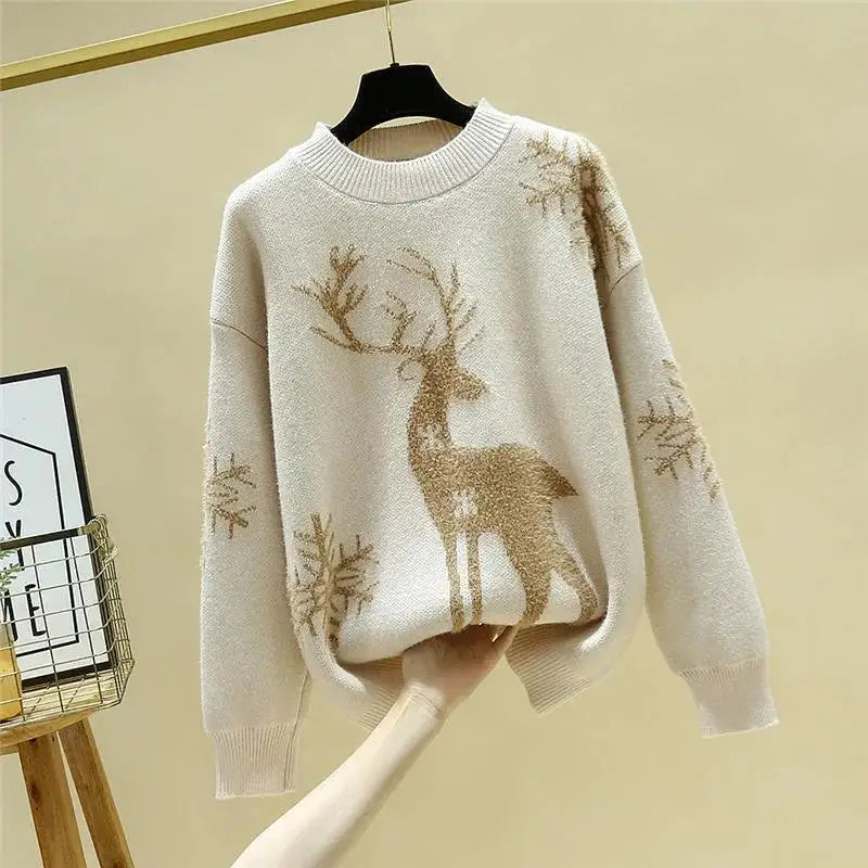 Autumn Winter Plus Size Long Sleeve Knitting Pullovers for Women