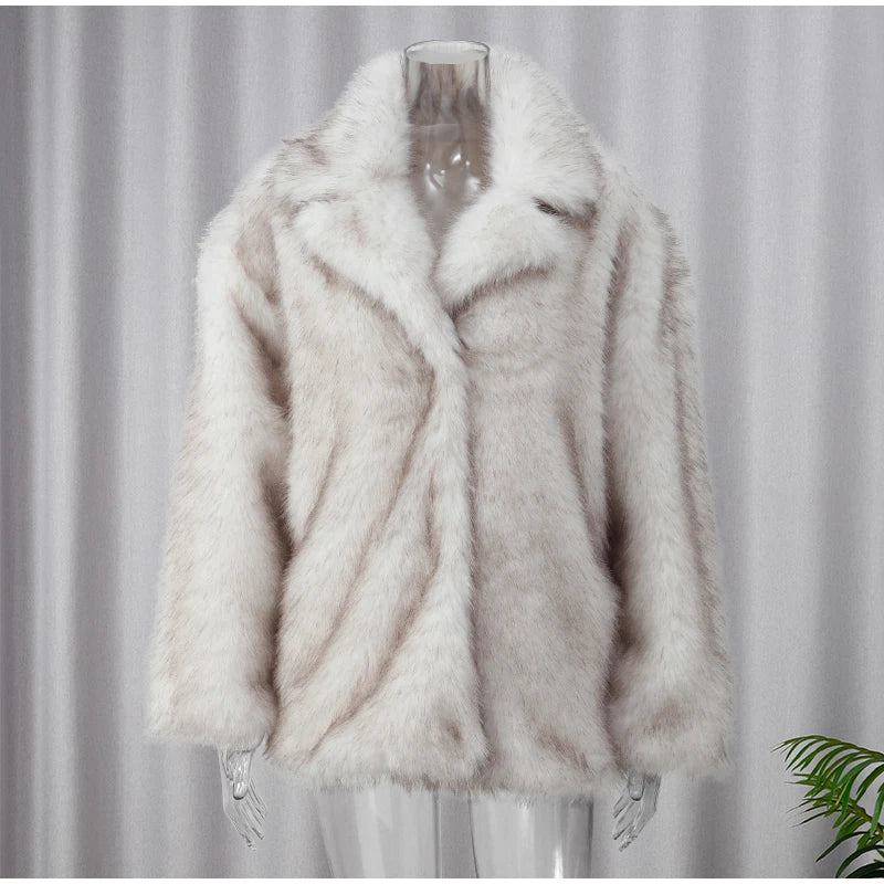 Fashion Warm Fluffy Faux Fur Coat