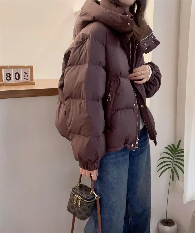 Women's Korean Style Hooded Parka Jacket