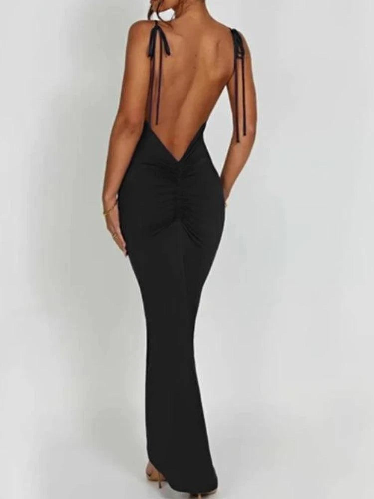 Chic Open Back Maxi Dress