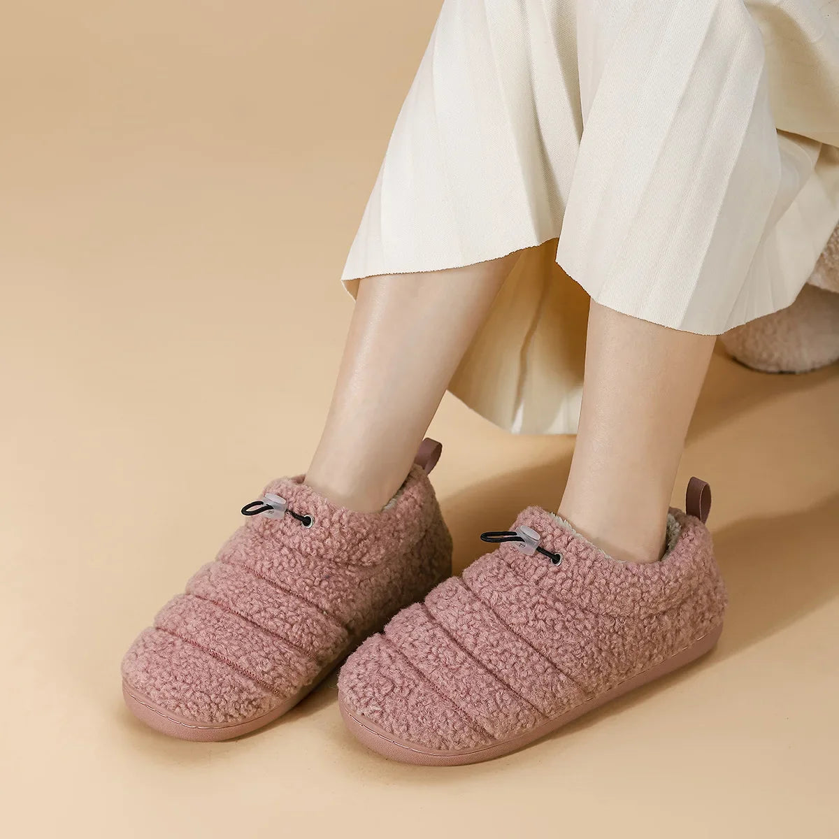 Smile Winter Warm Adjustable Cotton Slippers