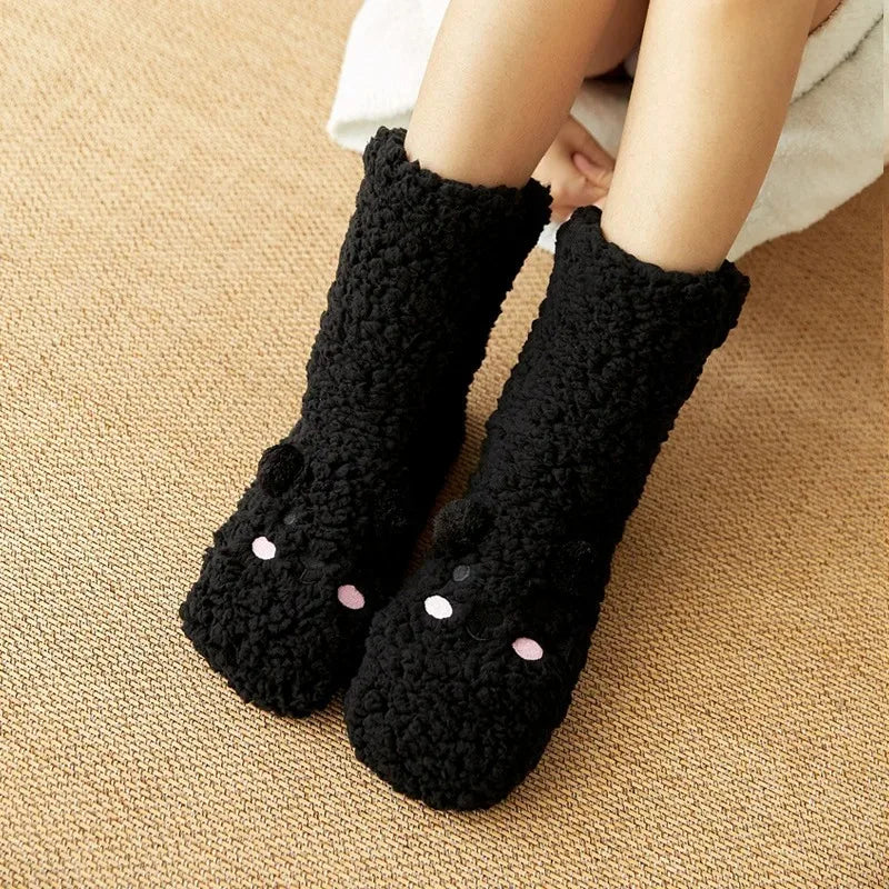 Women's Plush Non-Slip Coral Fleece Floor Socks | Alfadarling