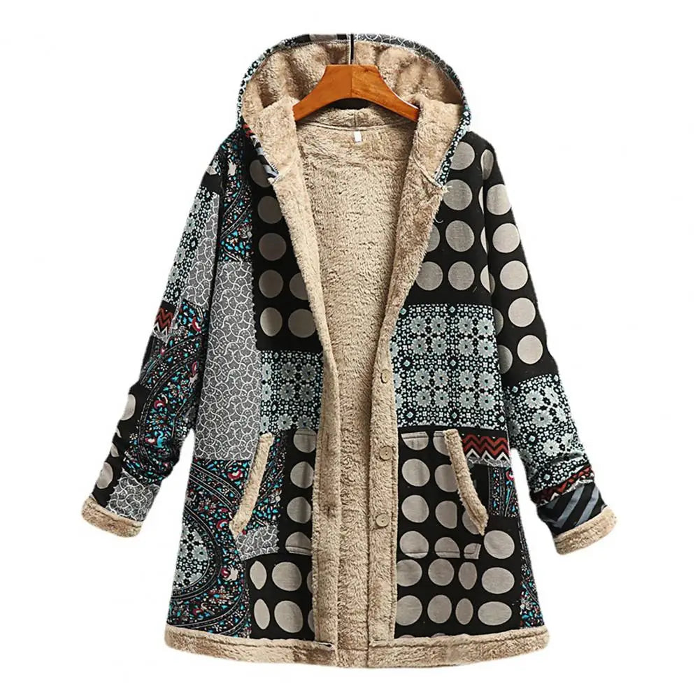 Winter Women’s Hooded Coat with Pockets