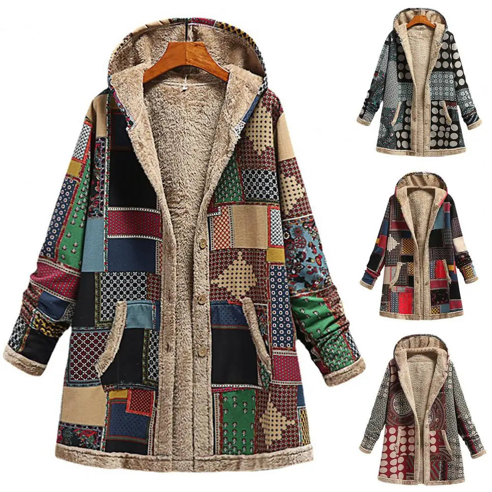 Winter Women’s Hooded Coat with Pockets