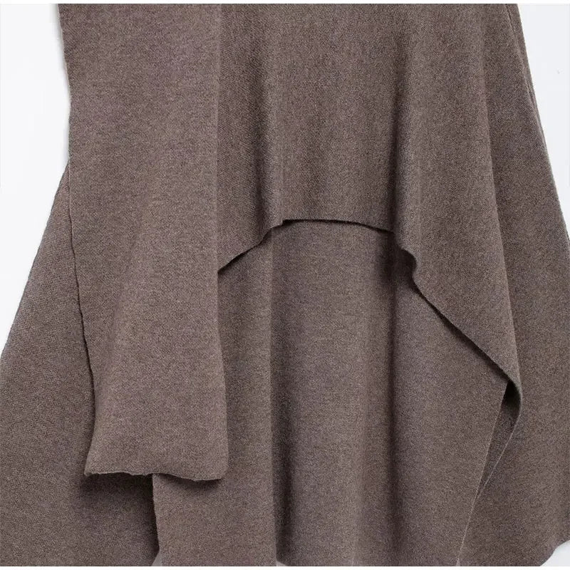 Women's Asymmetric Scarf Collar Woolen Cape Jacket