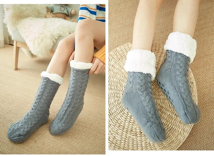 Women's Plush Non-Slip Coral Fleece Floor Socks | Alfadarling