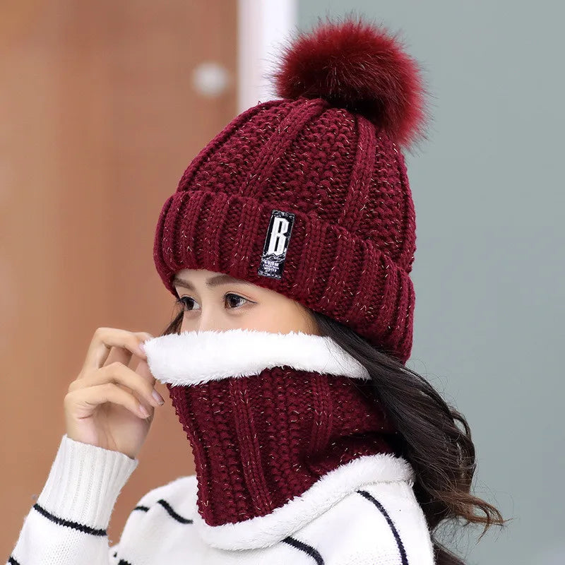 Brand Winter Knitted Scarf & Hat Set