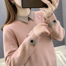 Switch New Autumn Winter Contrast Color Doll Collar Sweater for Women 1 image