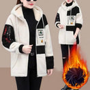 Switch Colorblock Plush Hooded Coat for Women 2 image