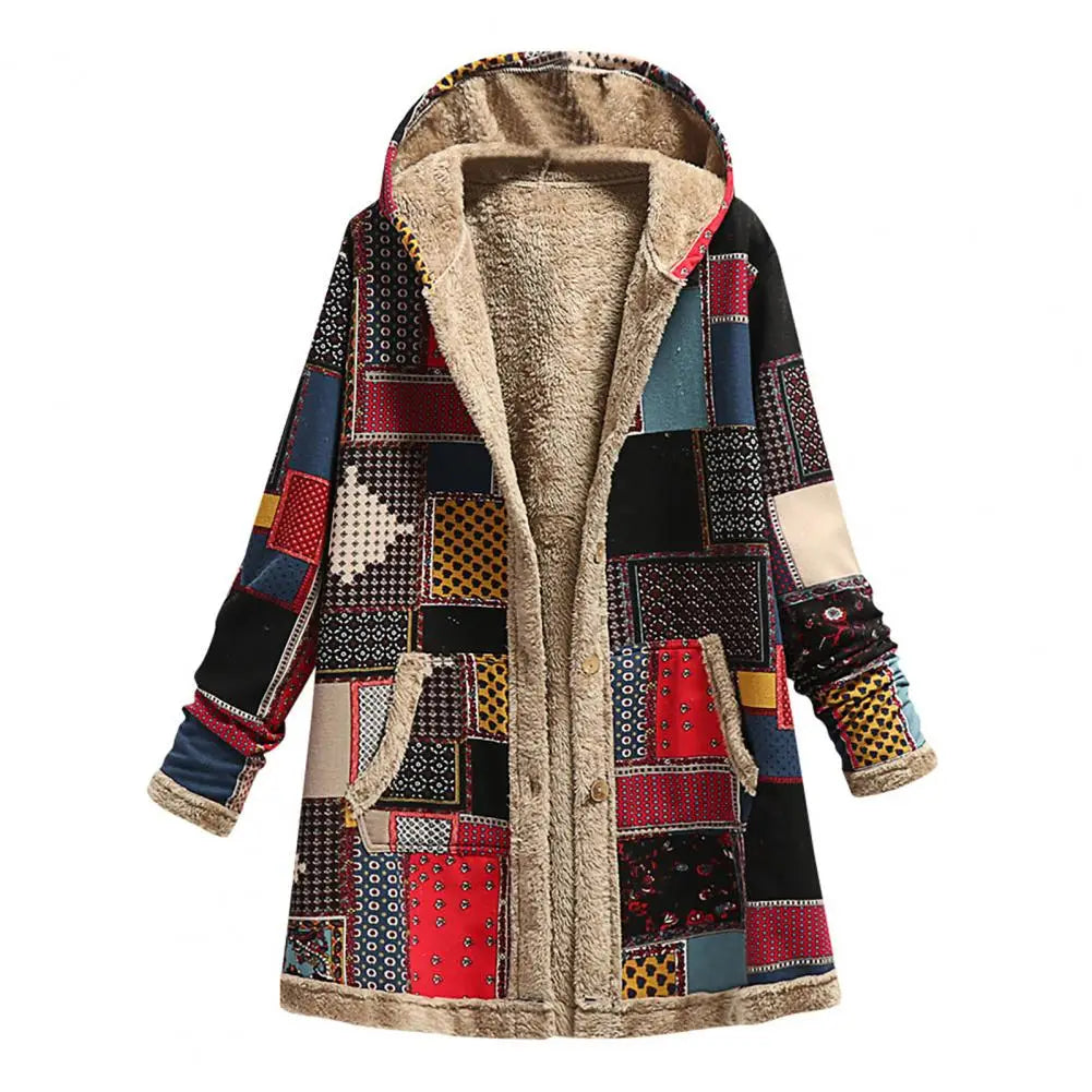 Winter Women’s Hooded Coat with Pockets