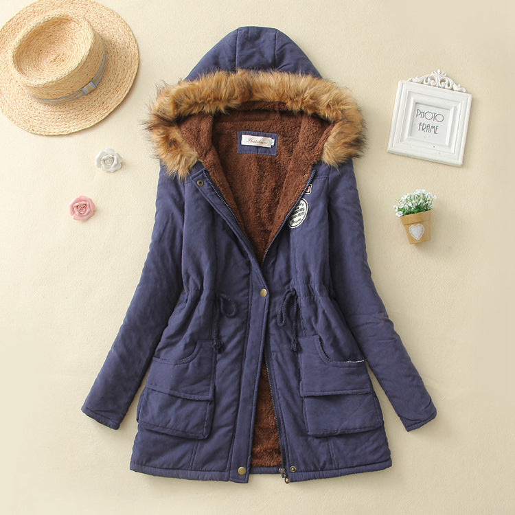 Autumn Winter Women’s Hooded Slim Coat