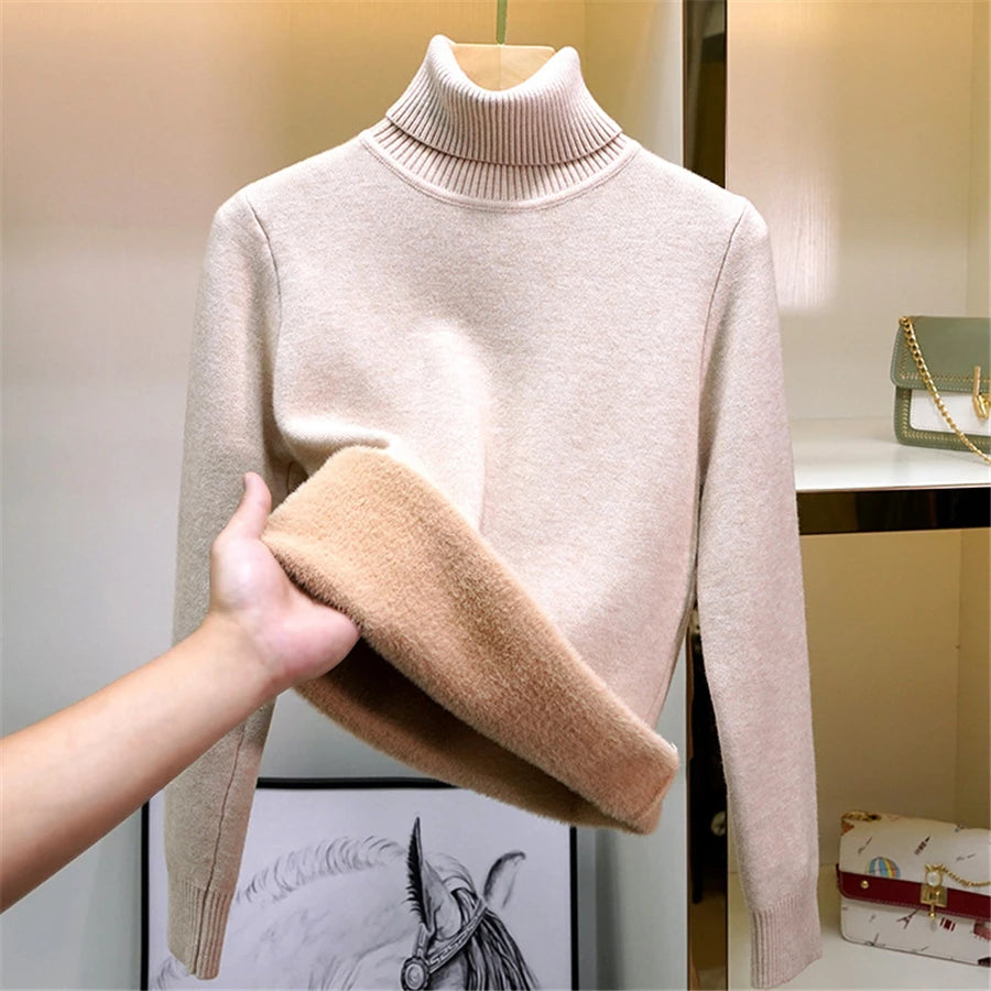 Thicken Velvet Turtleneck Sweater