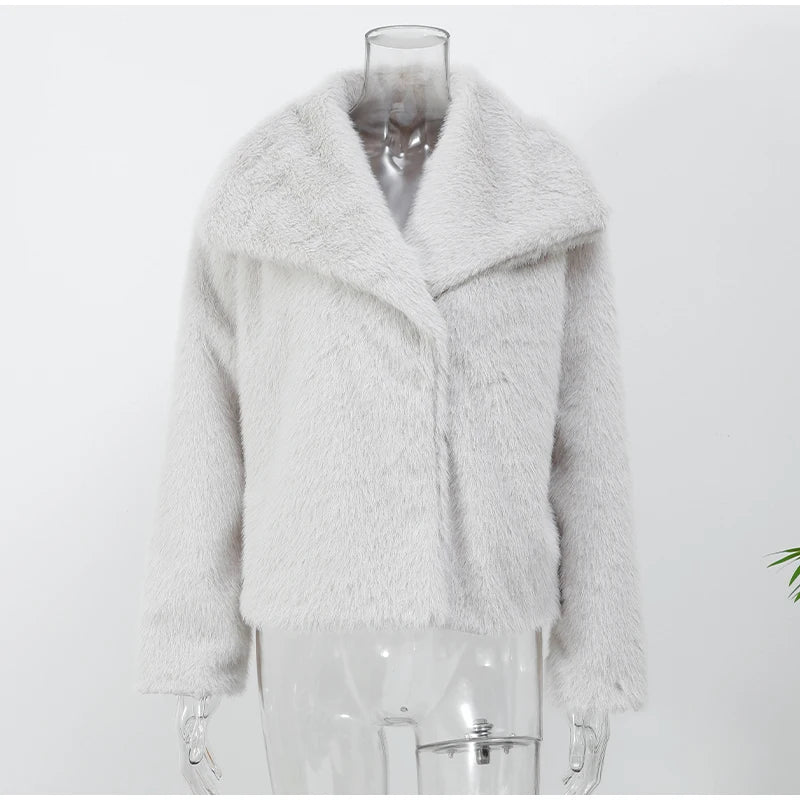 Fashion Warm Fluffy Faux Fur Coat