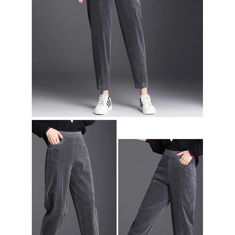 Plush Thick Casual Corduroy Pants for Women