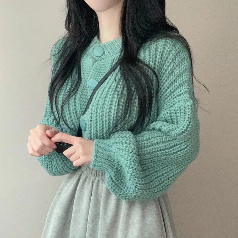 Fall Winter Women’s Thick Knitted Cardigan