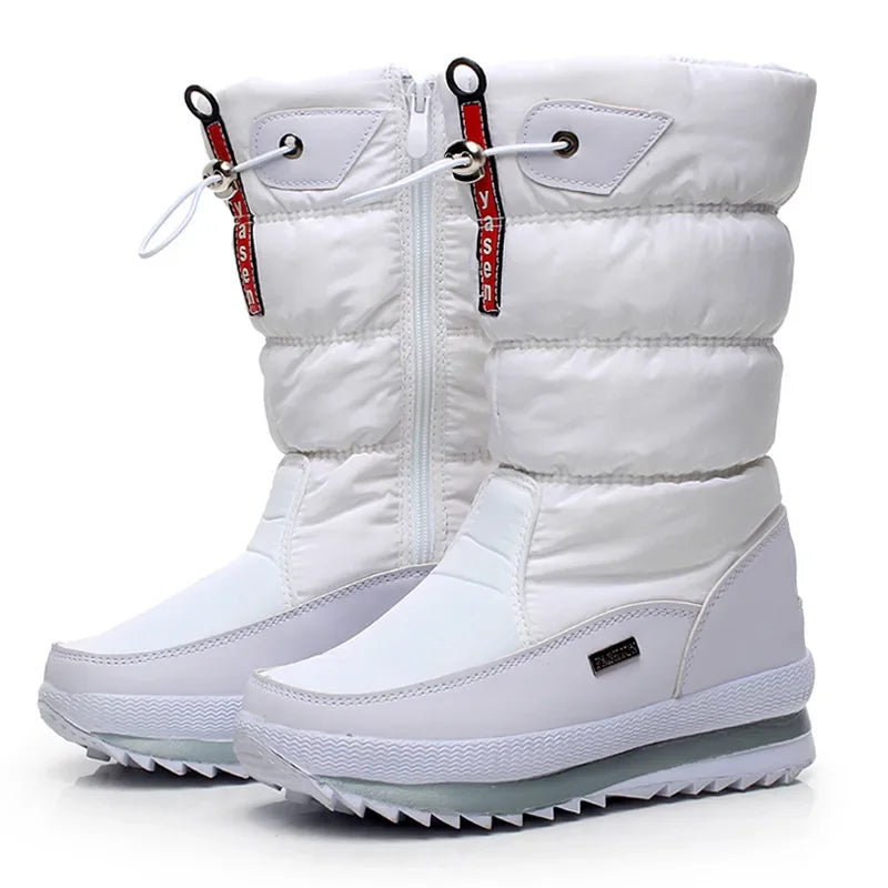 Winter Women's Plush Mid Calf Snow Boots