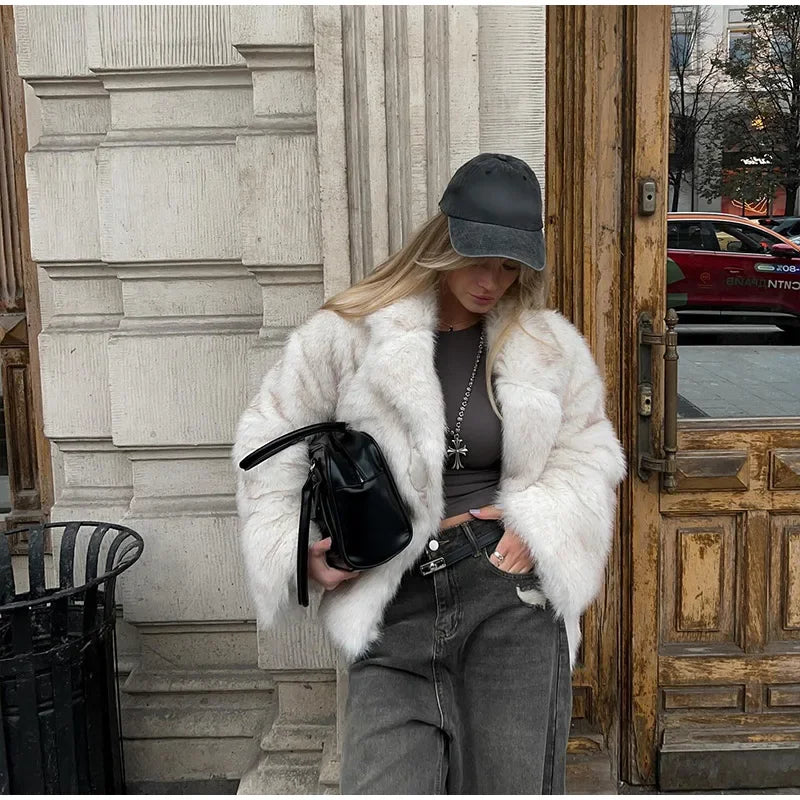 Fashion Warm Fluffy Faux Fur Coat