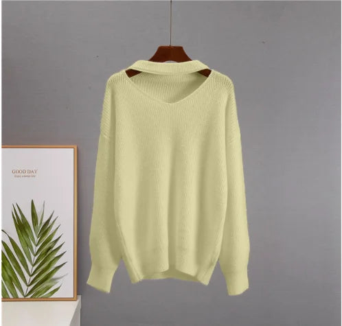 Hirsionsan Soft Loose Knitted Cashmere Sweaters for Women