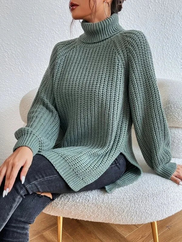 Elegant Oversized Winter Turtleneck Sweater