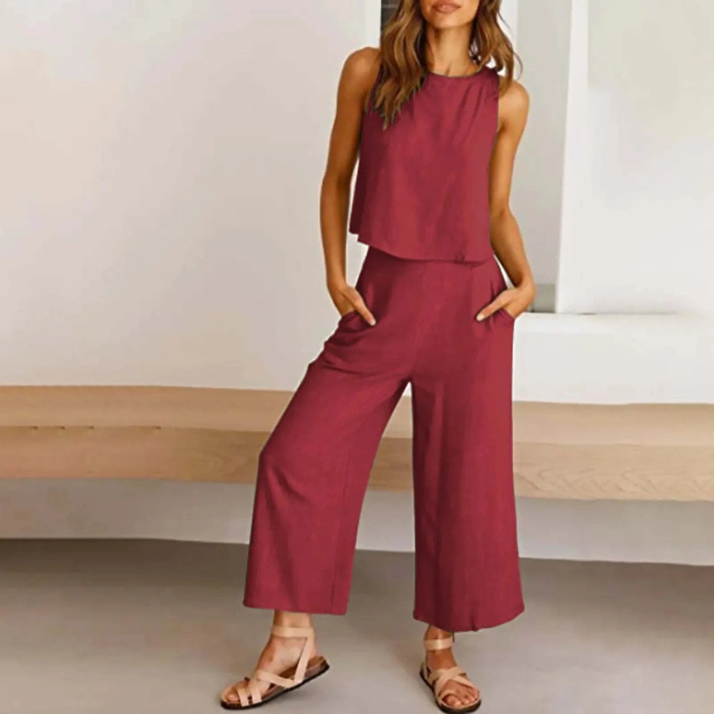 Elegant Summer Linen 2-Piece Set