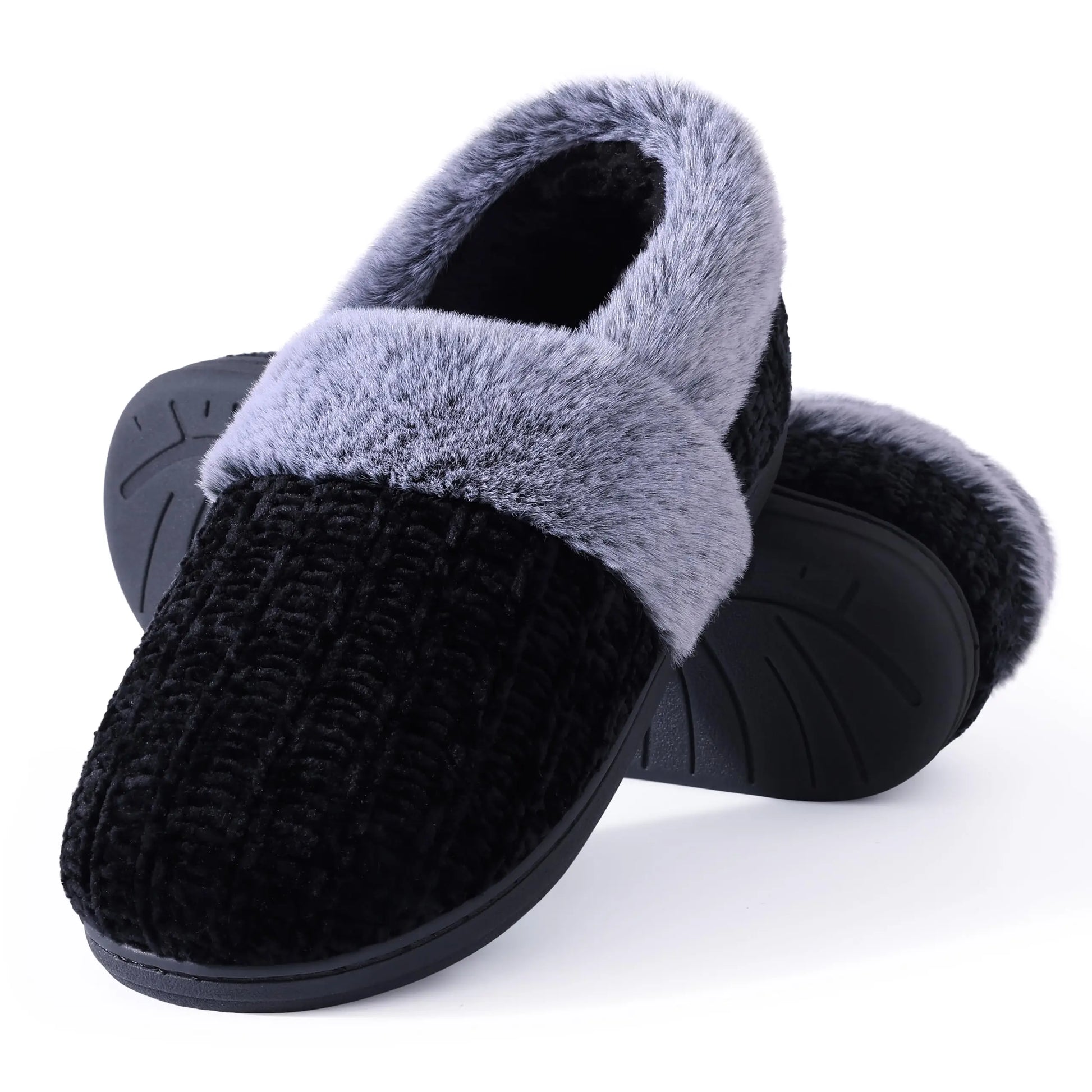 Comwarm Winter Knit Fur Slippers - Soft & Cozy