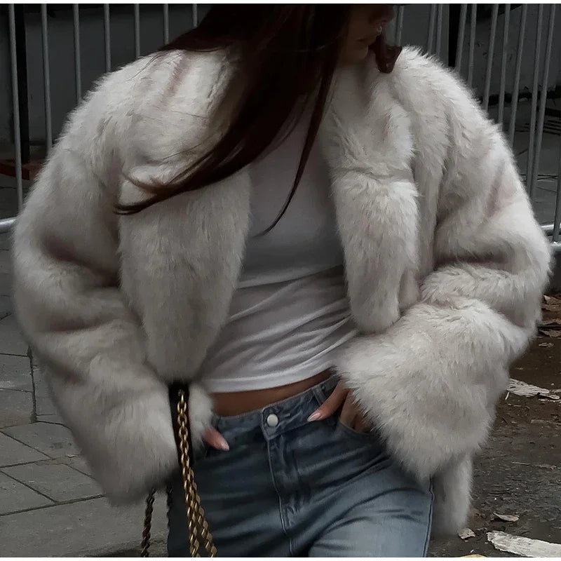 Fashion Warm Fluffy Faux Fur Coat