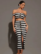 Switch Striped Off-Shoulder Two-Piece Mini Set 2 image