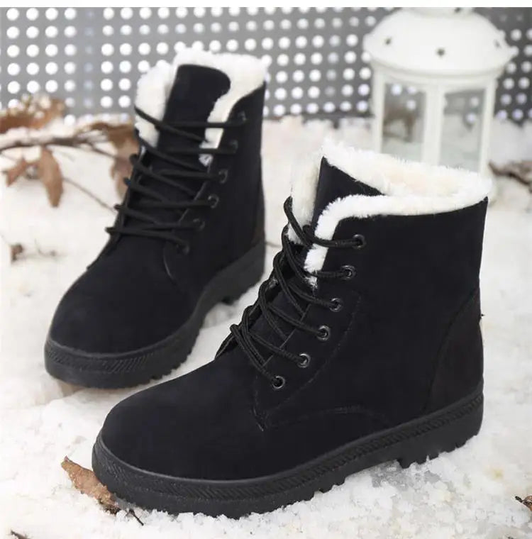 Cozy Snow Plush Platform Boots for Women