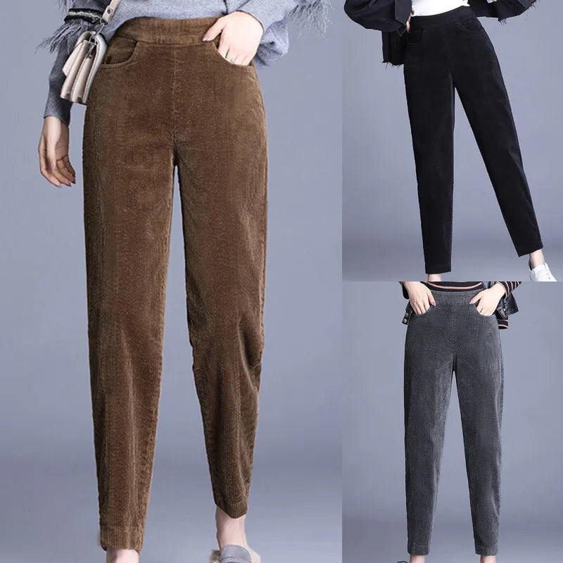 Plush Thick Casual Corduroy Pants for Women