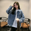 Switch Women&#39;s Loose Denim Coat – Korean Style Casual Jean Jacket 2 image