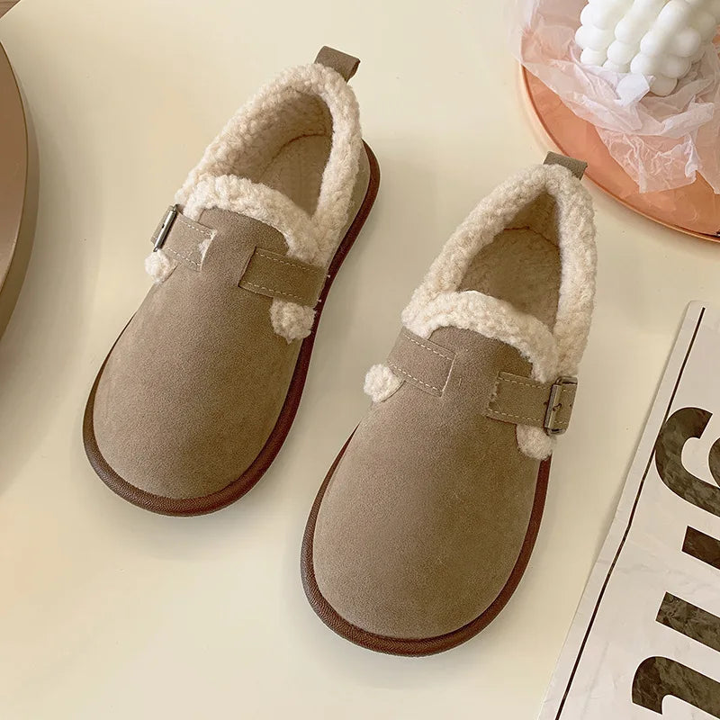 Autumn Winter Women’s Plush Flat Moccasins