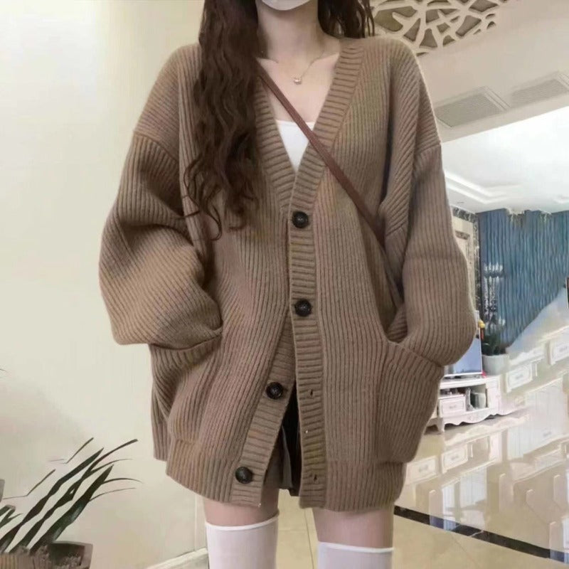 Autumn Winter Women’s V-Neck Loose Cardigan