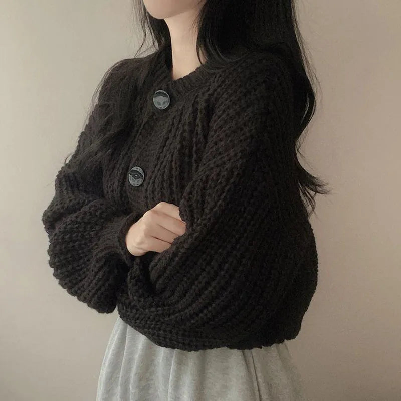 Fall Winter Women’s Thick Knitted Cardigan