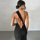 Switch Halter Neck Waist-Revealing Backpack Dress 2 image