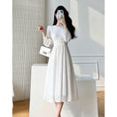 Switch Elegant Lace Long Sleeve White Midi Dress 1 image