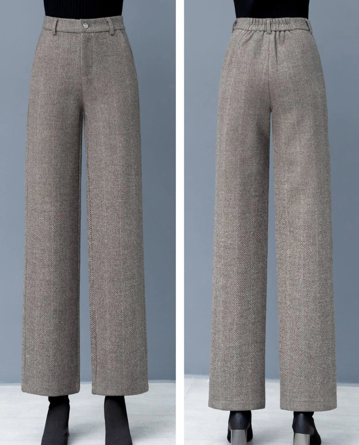 Women Woolen Loose Wide Leg Pants