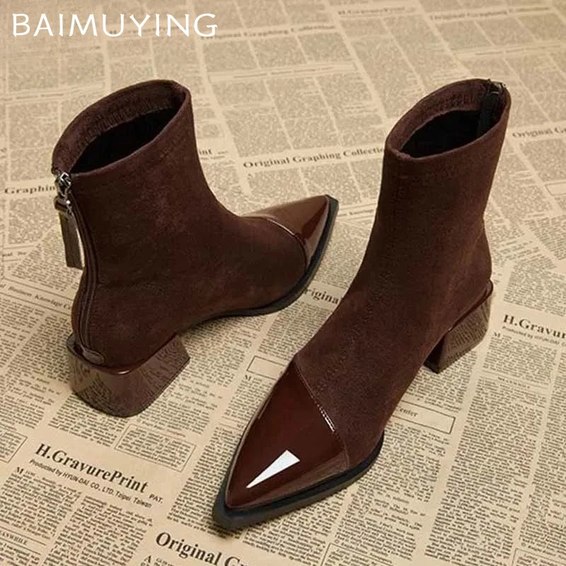 Women’s Chunky Mid Heel Ankle Boots