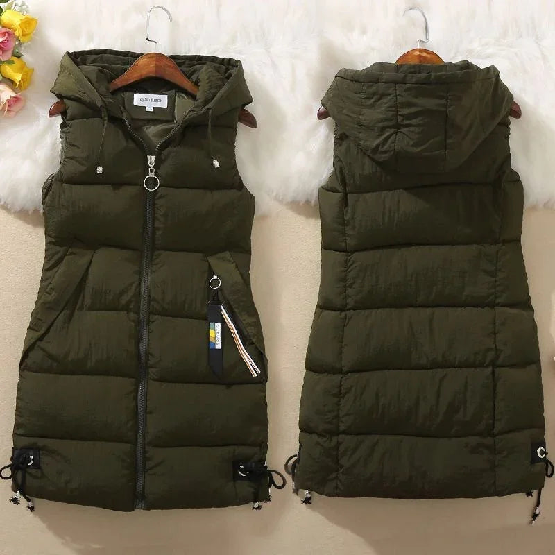 Women's Hooded Puffer Vest – Winter Warmth & Style