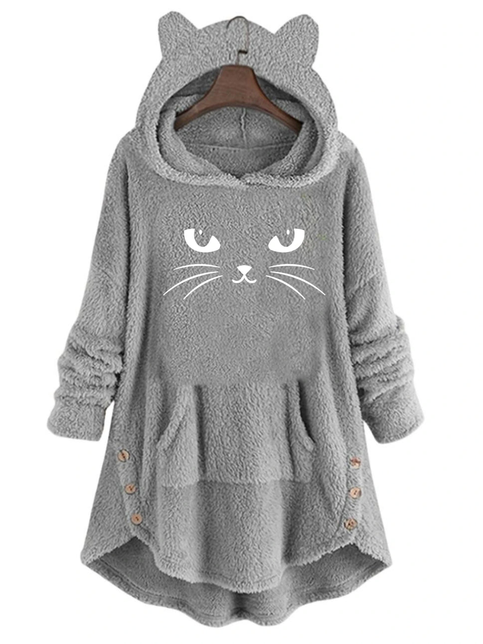 Autumn & Winter Plush Cat Ears Sweatshirt - Alfadarling