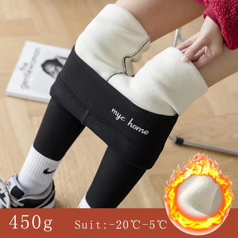 Thermal Fleece High-Waist Ribbed Leggings