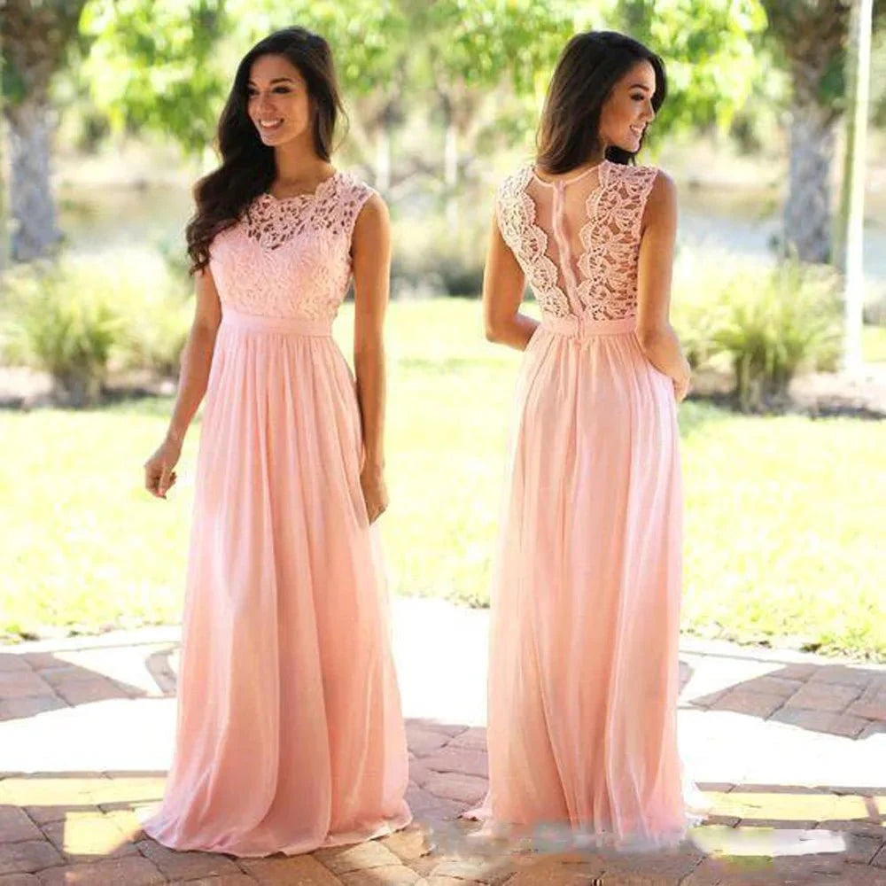 Elegant Lace Chiffon Evening Dress