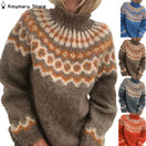 Switch Women&#39;s Striped High Roll Neck Knitted Sweater 1 image