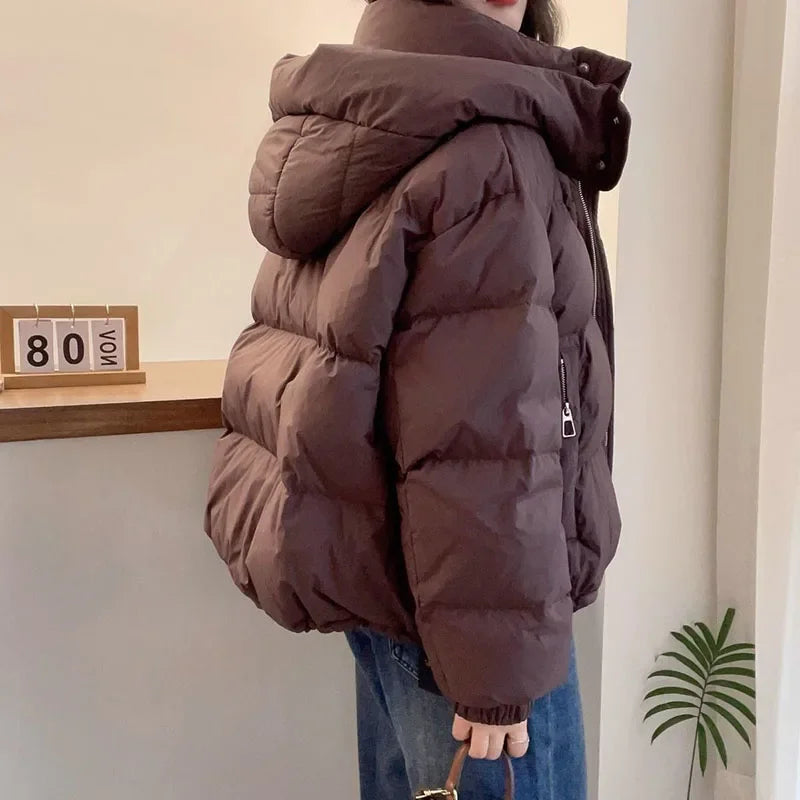 Women's Korean Style Hooded Parka Jacket