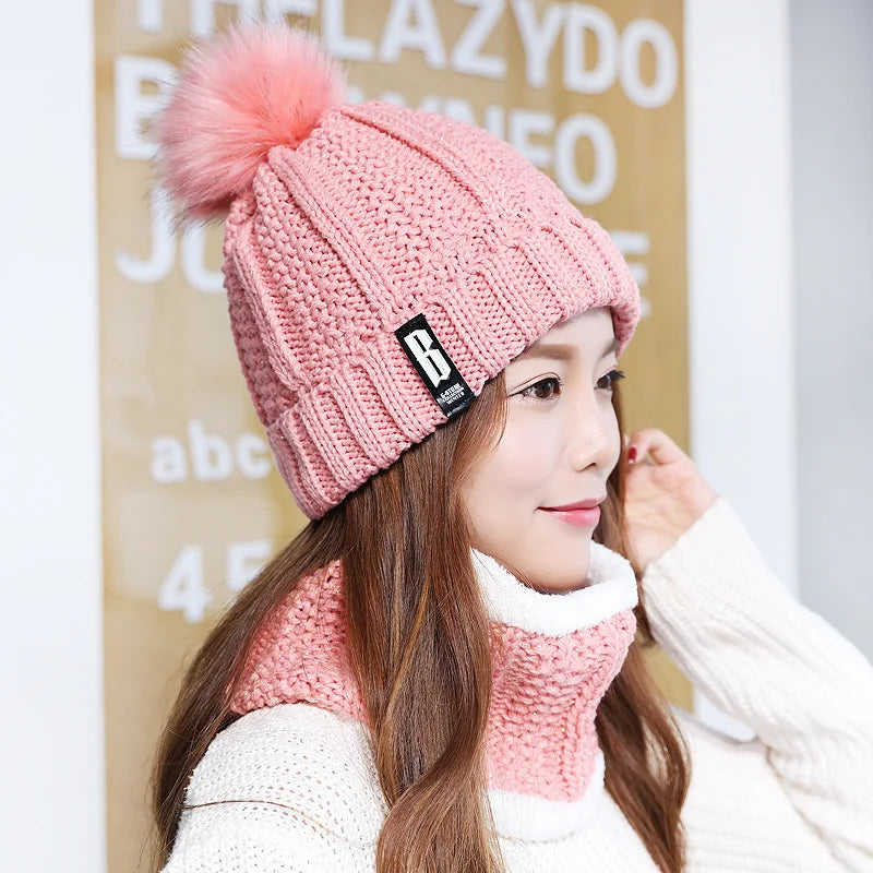 Brand Winter Knitted Scarf & Hat Set