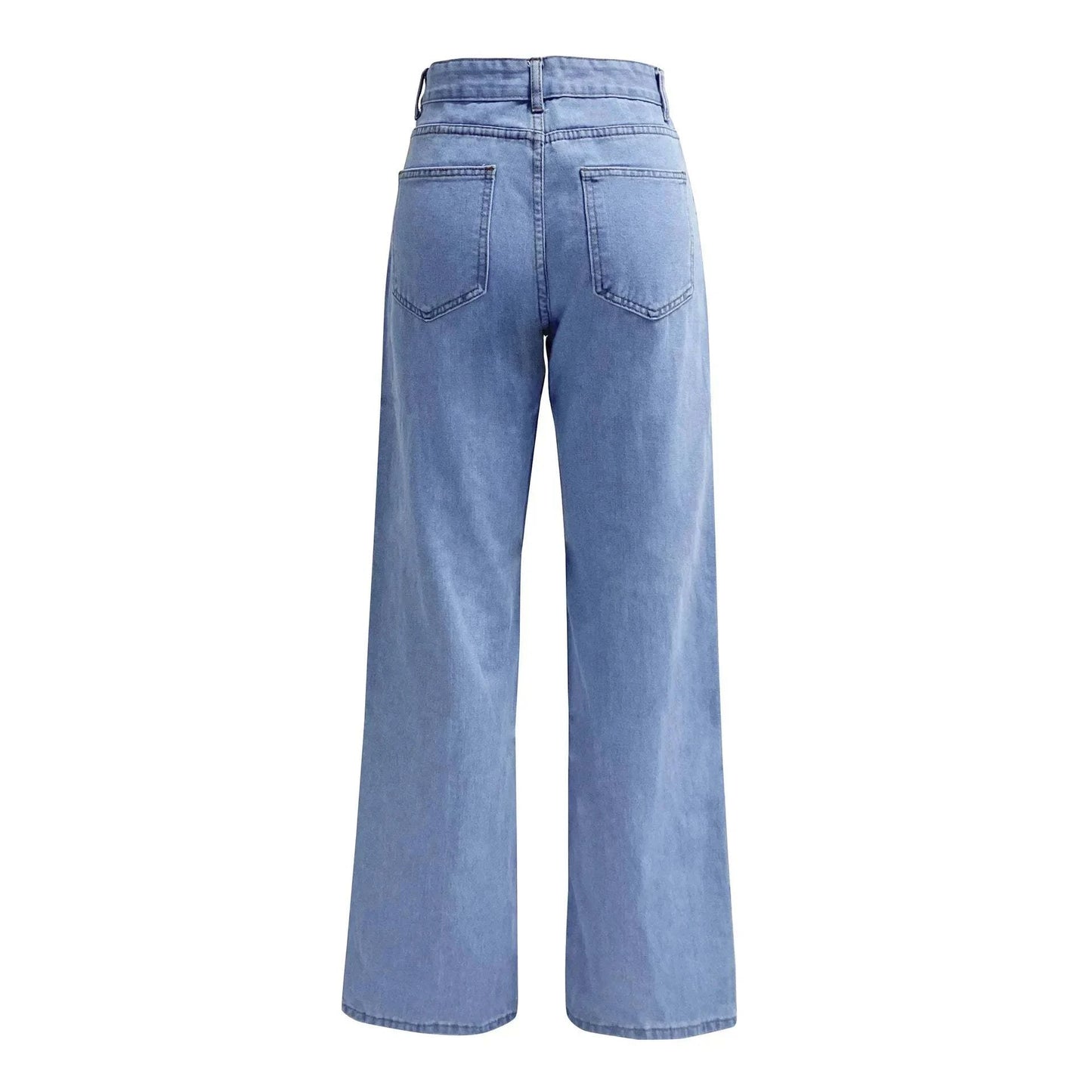 High-Waisted Loose Fit Straight Leg Jeans