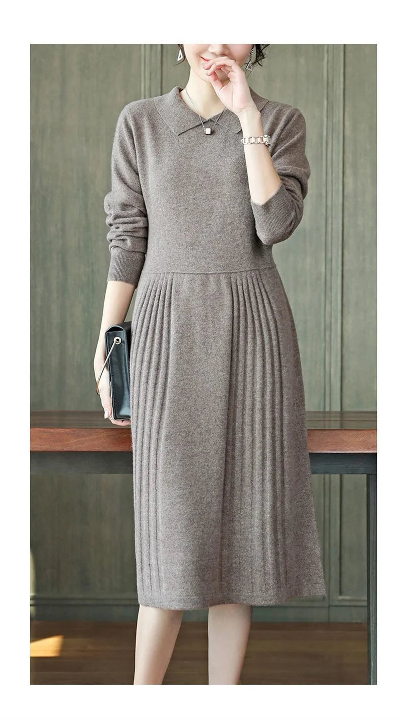 Autumn Winter Women's Loose Knitted Dress