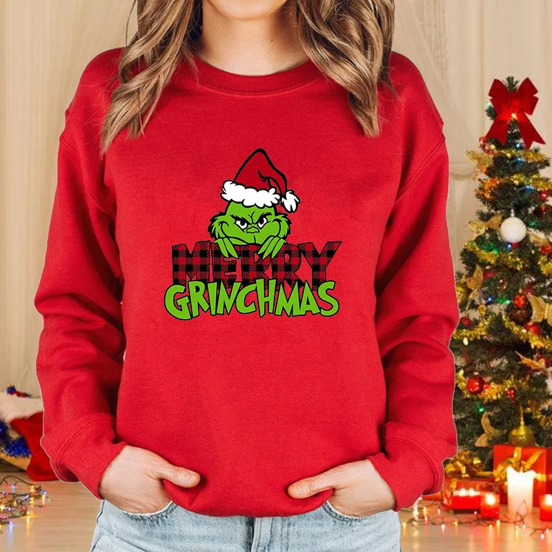 Merry Christmas Harajuku Printed Sweatshirt Women's Fashion