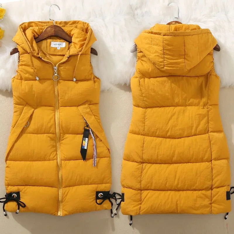 Women's Hooded Puffer Vest – Winter Warmth & Style