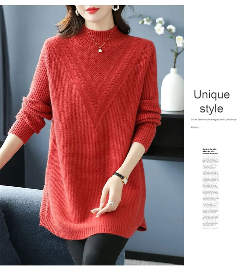 Large Size Women's Autumn Winter High-End Wool Sweater