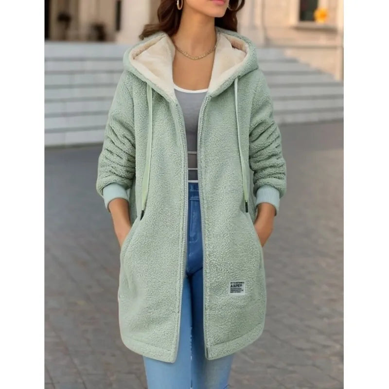 Thickened Fleece-lined Hooded Sweatshirt for Women